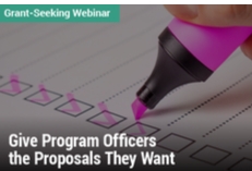 Grant-Seeking Webinar: Give Program Officers the Proposals They Want - Image of a highlighter checking off boxes on a paper