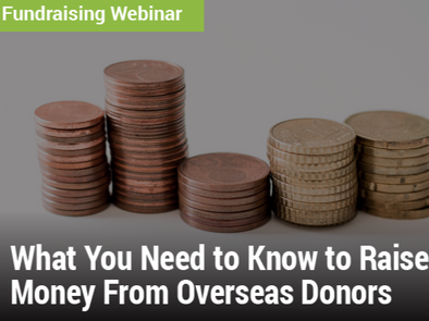 Fundraising Webinar: What You Need to Know to Raise Money From Overseas Donors - image of stacks of coins