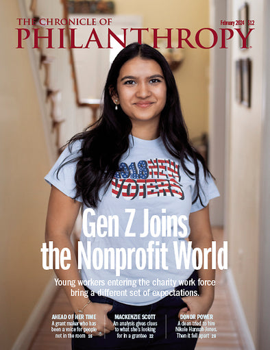 Gen Z Joins the Nonprofit World February 2024 Issue - A young woman stands as a representative of Generation Z in the nonprofit world.