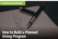 Fundraising Webinar: How to Build a Planned Giving Program - Image of an ink pen on parchment paper with cursive writing