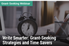 Grant-Seeking Webinar: Write Smarter: Grant-Seeking Strategies and Time Savers - Image of a clock on a desk
