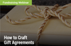 Fundraising Webinar: How to Craft Gift Agreements - Image of a gift with a sparkly twine bow