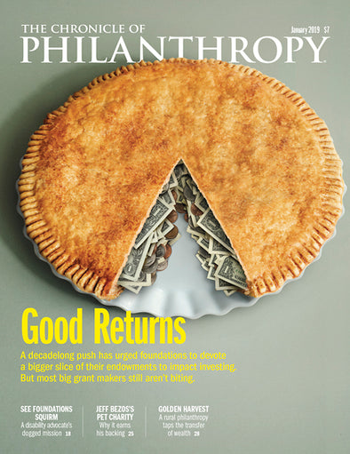Cover Image of The Chronicle of Philanthropy Issue, January 2019, Good Returns. 