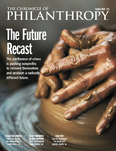 Cover Image of The Chronicle of Philanthropy Issue, October 2020, The Future Recast.