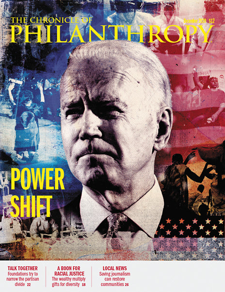 Cover Image of The Chronicle of Philanthropy Issue, December 2020, Power Shift.