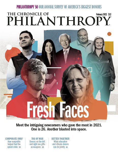 Cover Image of The Chronicle of Philanthropy Issue, February 2022, Fresh Faces.