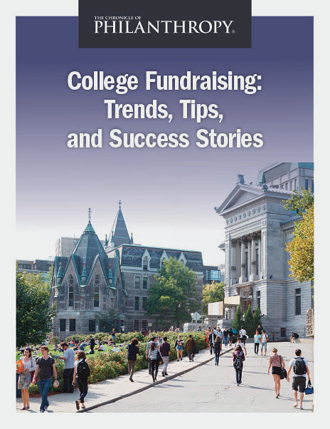 College Fundraising: Trends, Tips, and Success Stories Collection - Cover image of a college campus