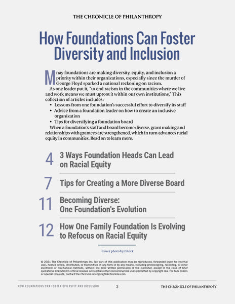 Chronicle of Philanthropy Collection: How Foundations Can Foster Diversity and Inclusion - Table of Contents