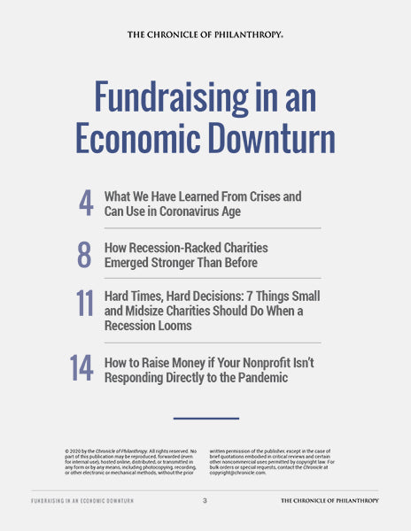 Chronicle of Philanthropy Collection: Fundraising in an Economic Downturn - Table of Contents