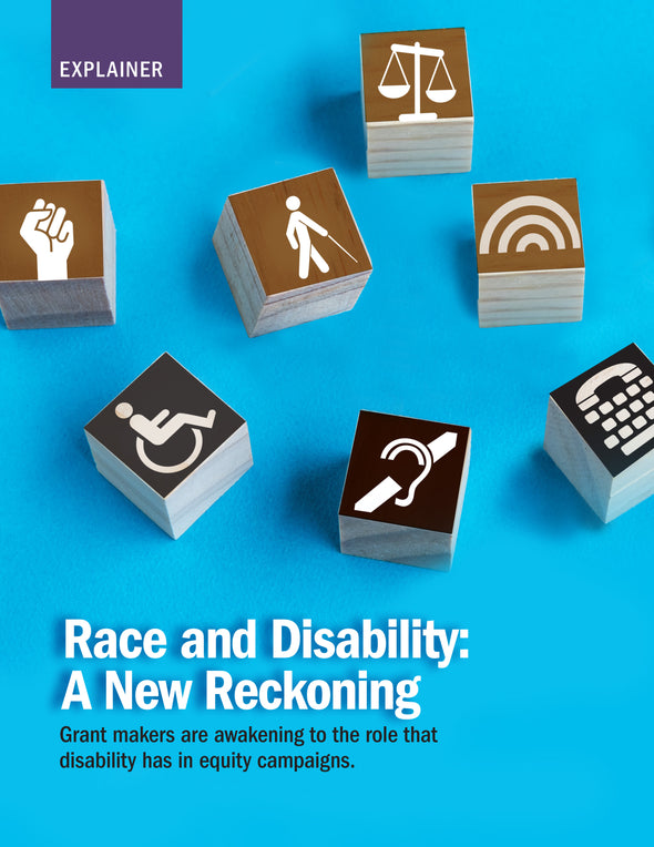 Chronicle of Philanthropy Collection: Race and Disability: A New Reckoning - Image of blocks with disability signage on them