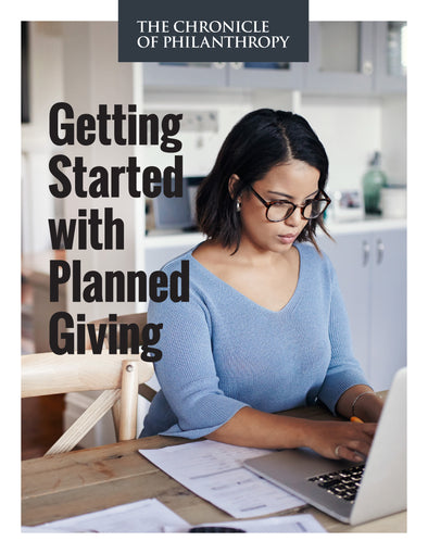 Chronicle of Philanthropy Collection: Getting Started with Planned Giving - Image of a woman at her computer