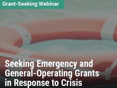 Grant-Seeking Webinar: Seeking Emergency and General-Operating Grants in Response to Crisis - image of a life vest in water